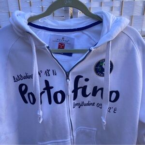 White Portofino Zip-Up Hoodie size XXL